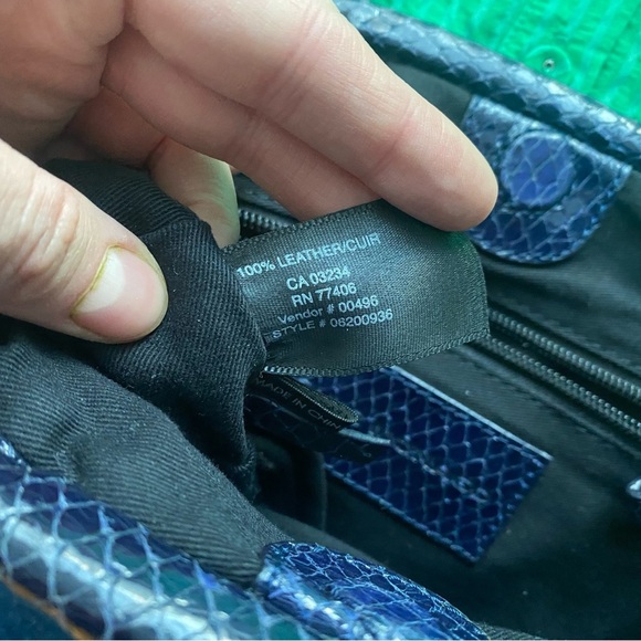 Club Monaco Leather Clutch, snakeskin finish, rich blue - Picture 4 of 10